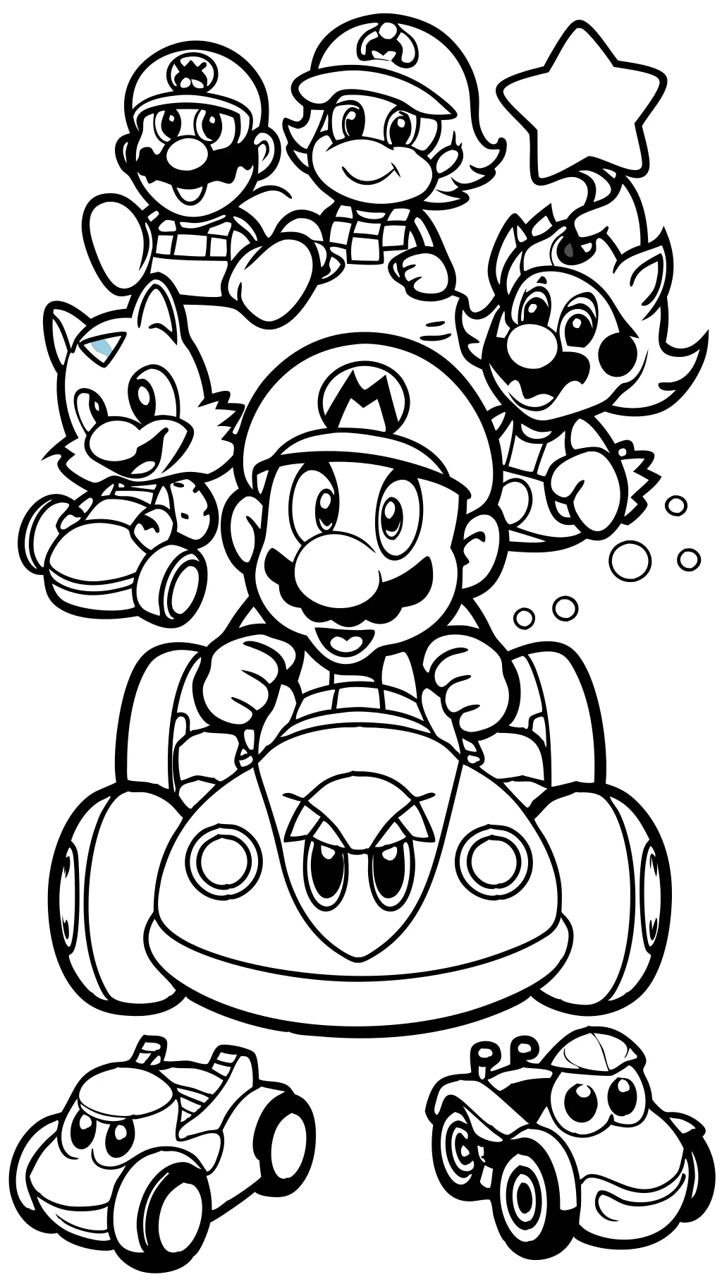 mario kart coloring pages all characters